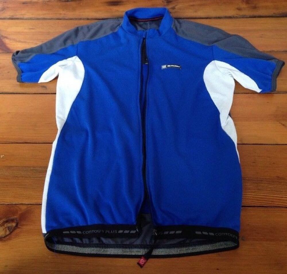 Italian De Marchi Italy Cobalt Blue Bike Cycling Zip Up Jersey Shirt M 36-38